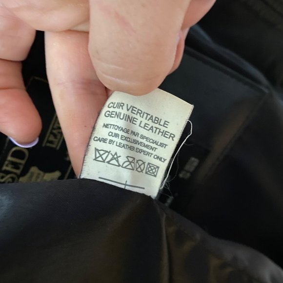 Black Genuine Leather Boxy Leather Jacket L - Picture 11 of 16